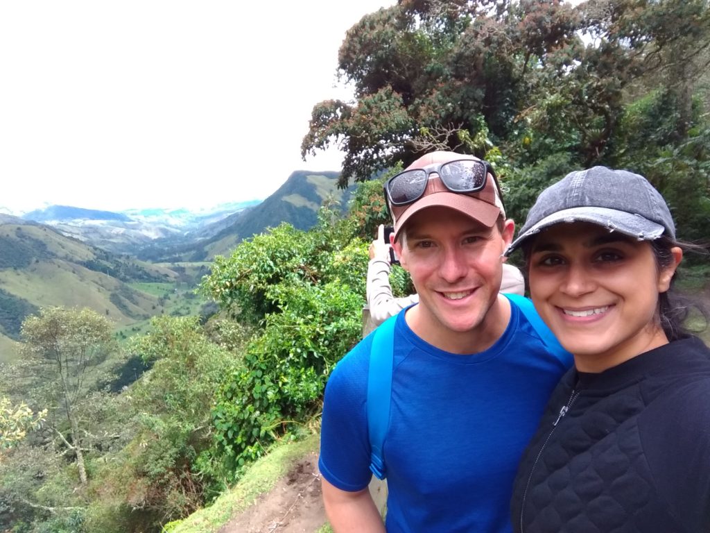 Corey and Shaleen overlooking the Cocora Valley