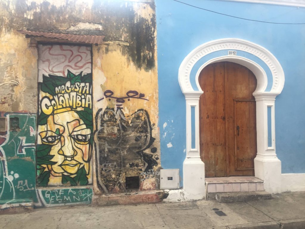 Getsemani graffiti and door in Cartagena