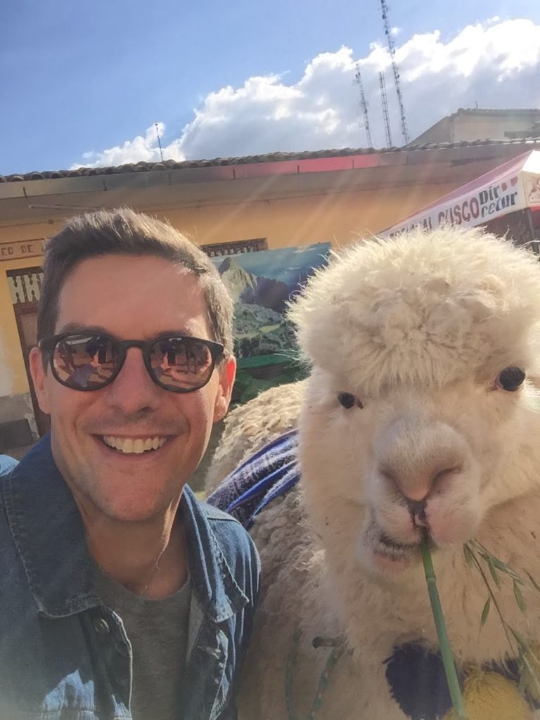 Alpaca selfie Cusco Lima
