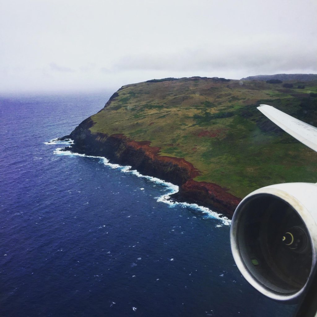 View of Easter Island from the plane