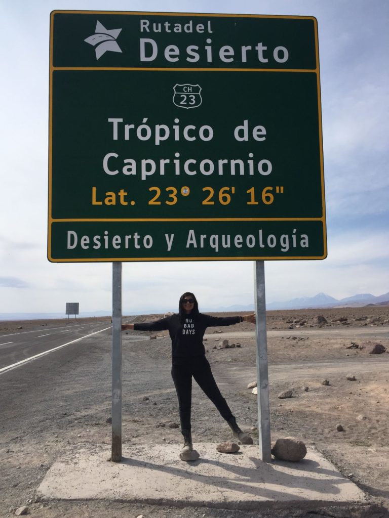 Posing at the Tropic of Capricorn Atacama Chile