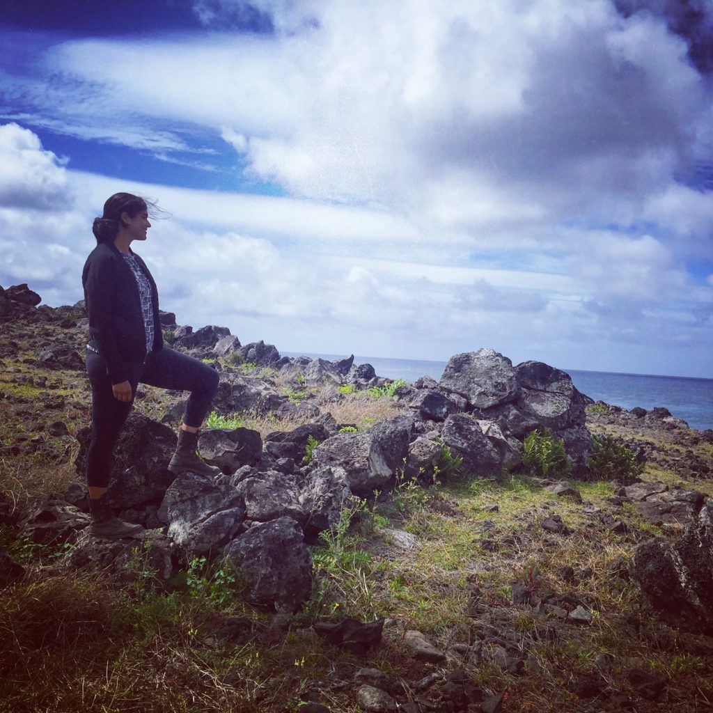 Standing On Volcanic Rock Easter Island isla de pascua