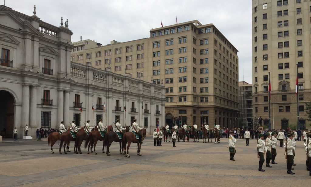 Changing of the guard La Moneda Santiago Chile