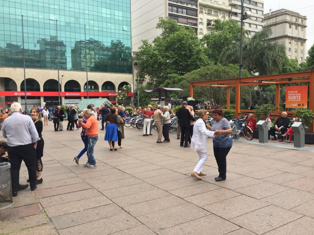 Citizens dancing in Montevideo