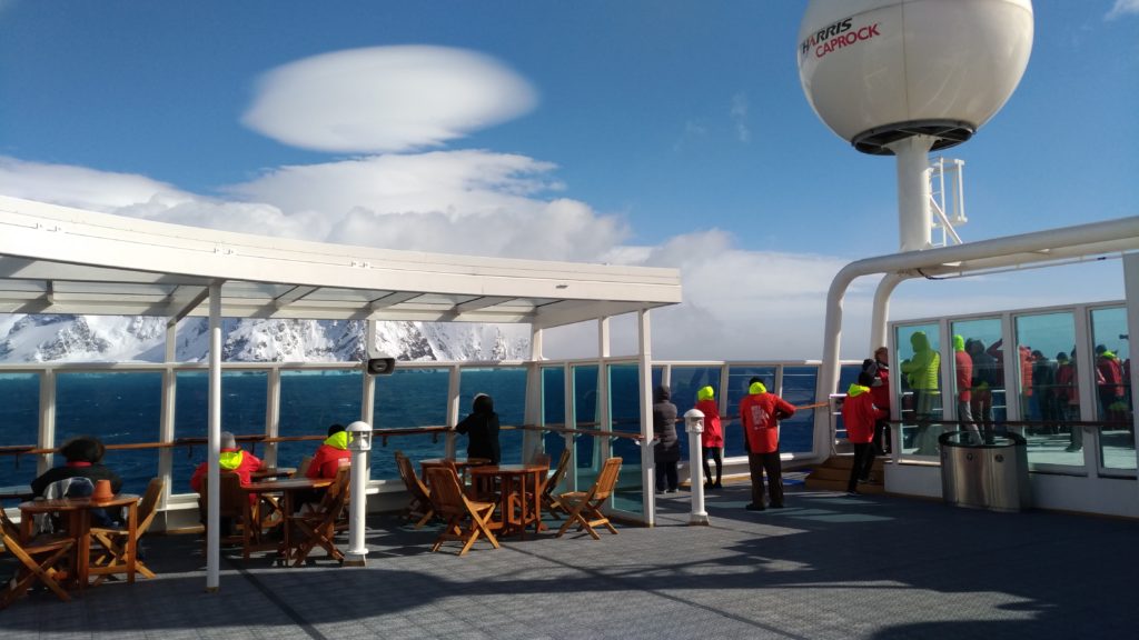 Outside deck on Hurtigruten Midnatsol Ship Antarctica