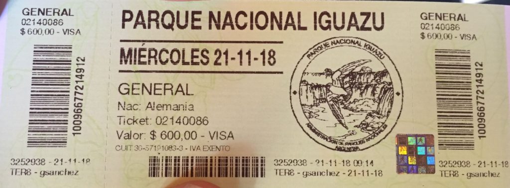 Entry Ticket for Iguazu Falls