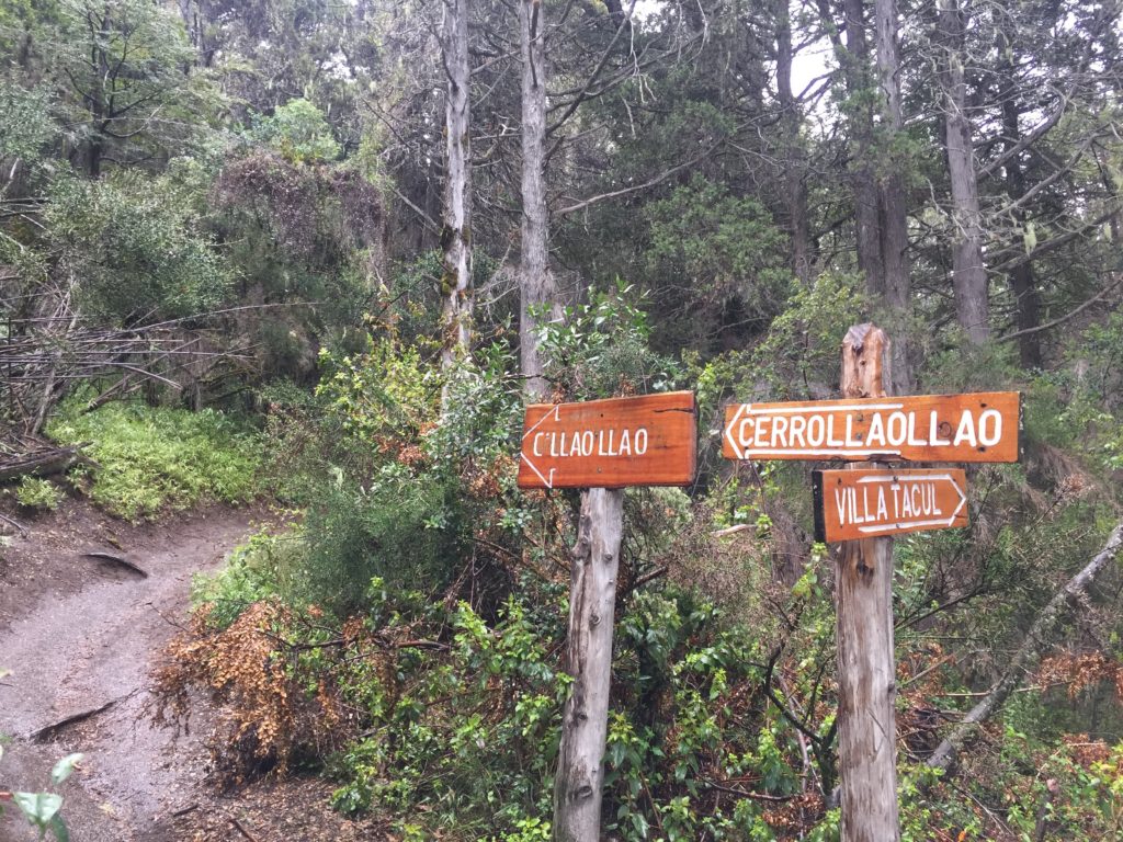 Signs on Cerro Llao Llao trail Bariloche