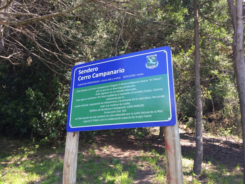 Sign for Cerro Campanario Bariloche
