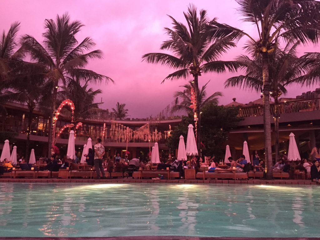 Purple sunset Bali Potato Head Beach Club