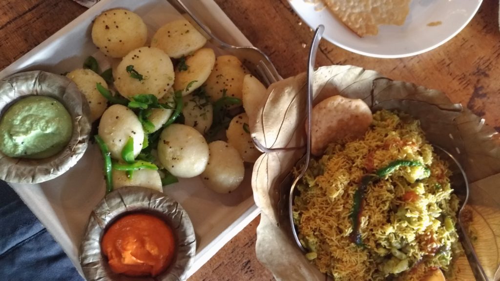 Bhel and Idli Indian food