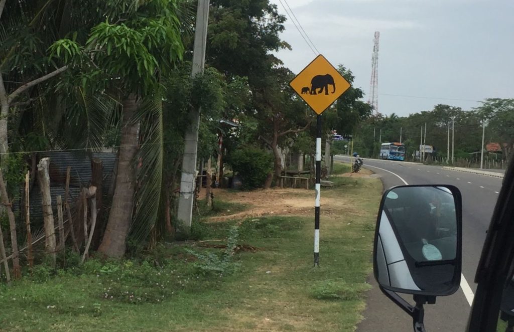 Elephant crossing sign Sri Lanka