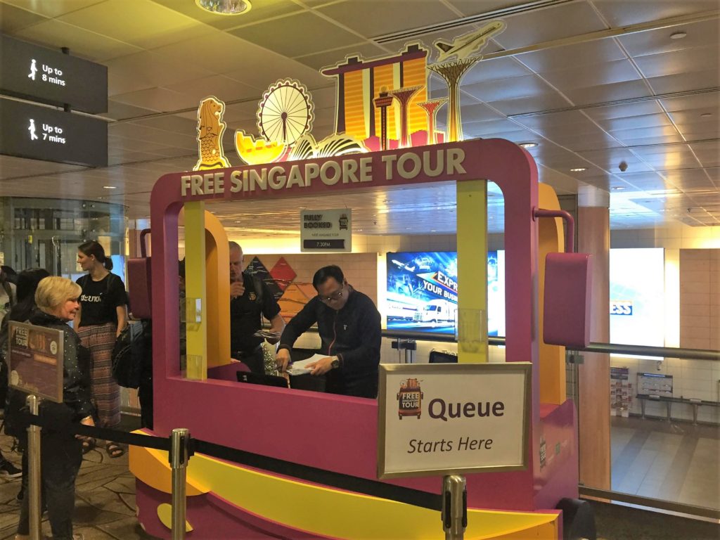 Singapore Free Tour booth Changi Airport Terminal 2