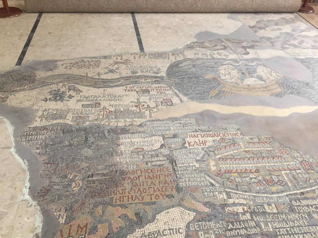 Mosaic map Madaba Jordan