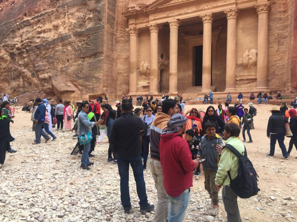 The Treasury Petra with too many tourists