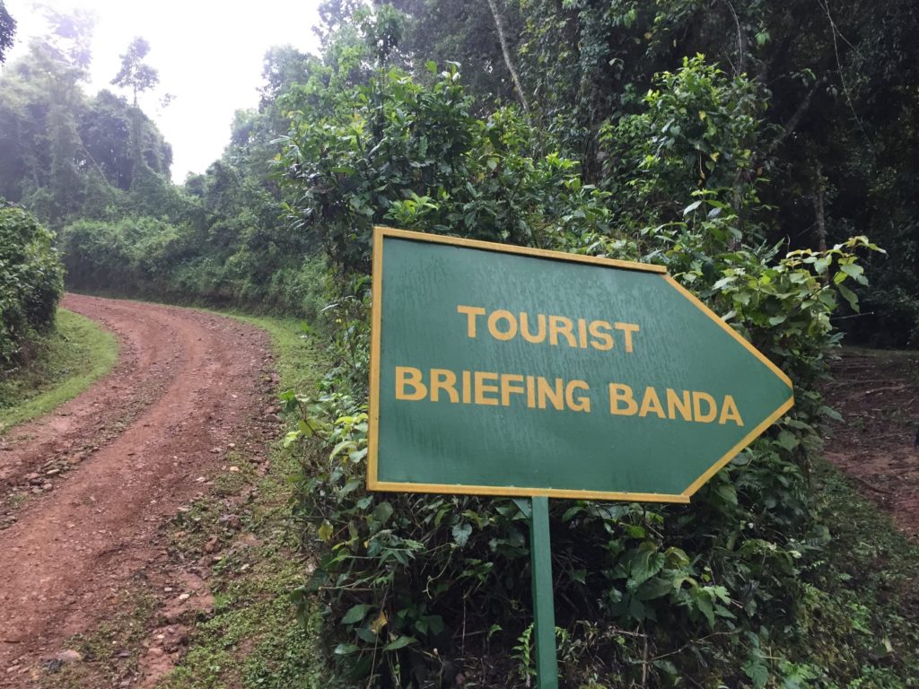 Tourist briefing sign Bwindi national park